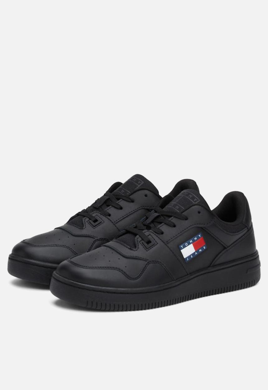 Tommy Hilfiger - Retro basket leather sneaker - triple black