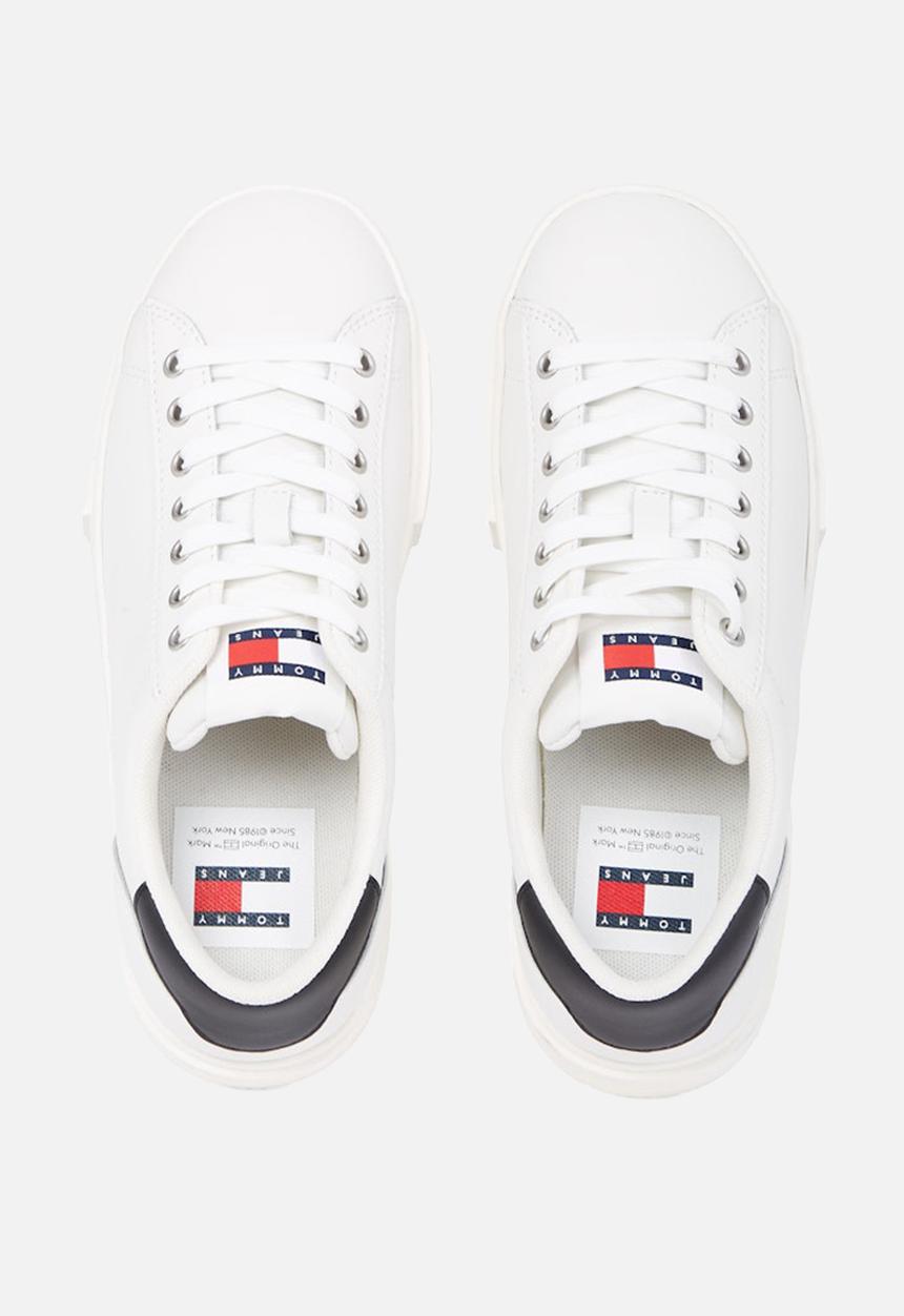 Tommy Hilfiger - Foxing flatform leather sneaker - ecru/black