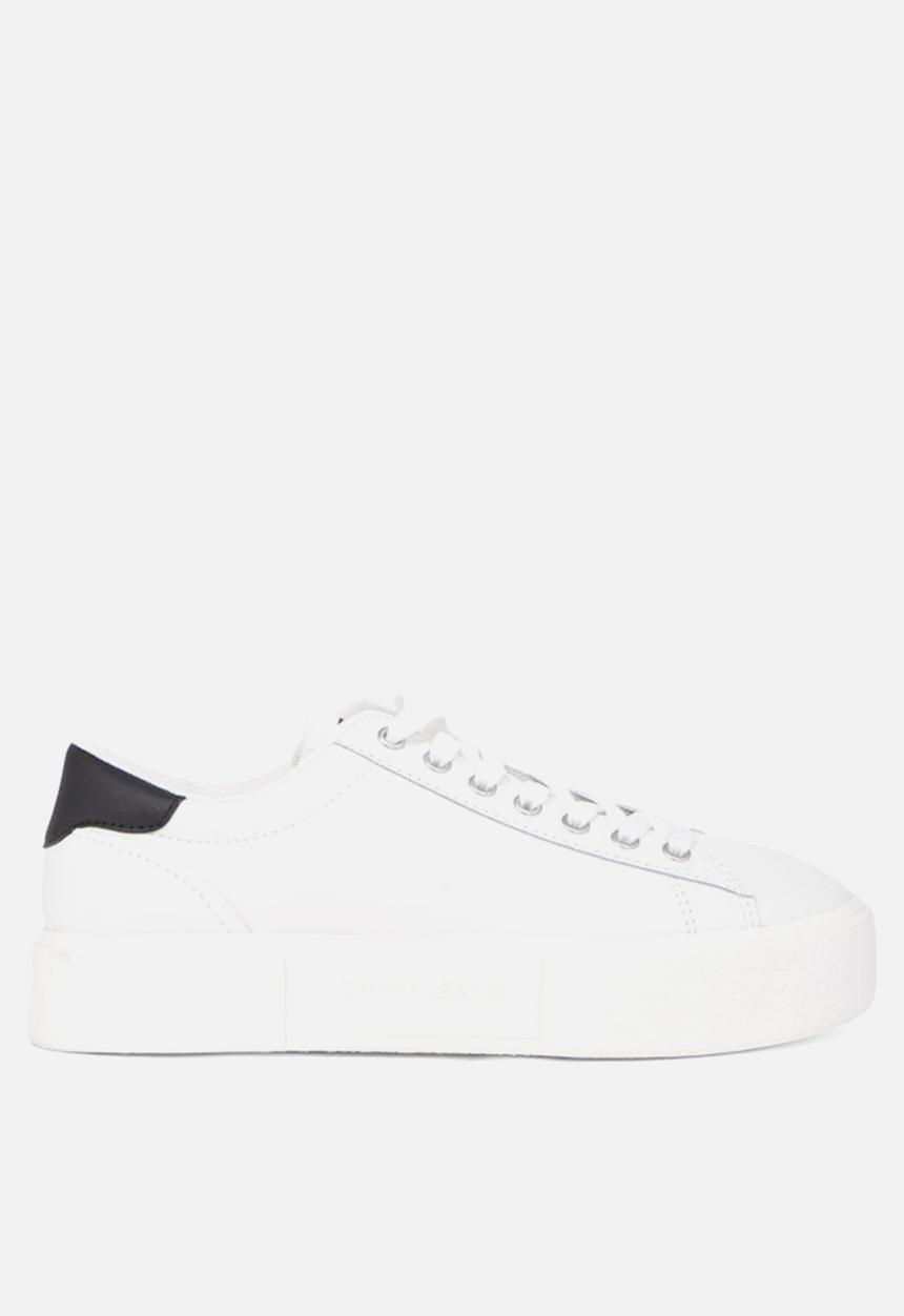 Tommy Hilfiger - Foxing flatform leather sneaker - ecru/black