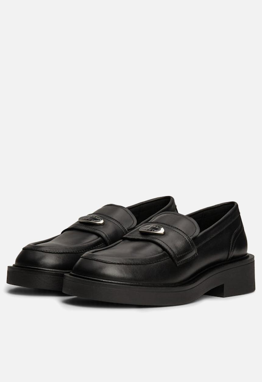 Tommy Hilfiger - Flat leather loafer - black