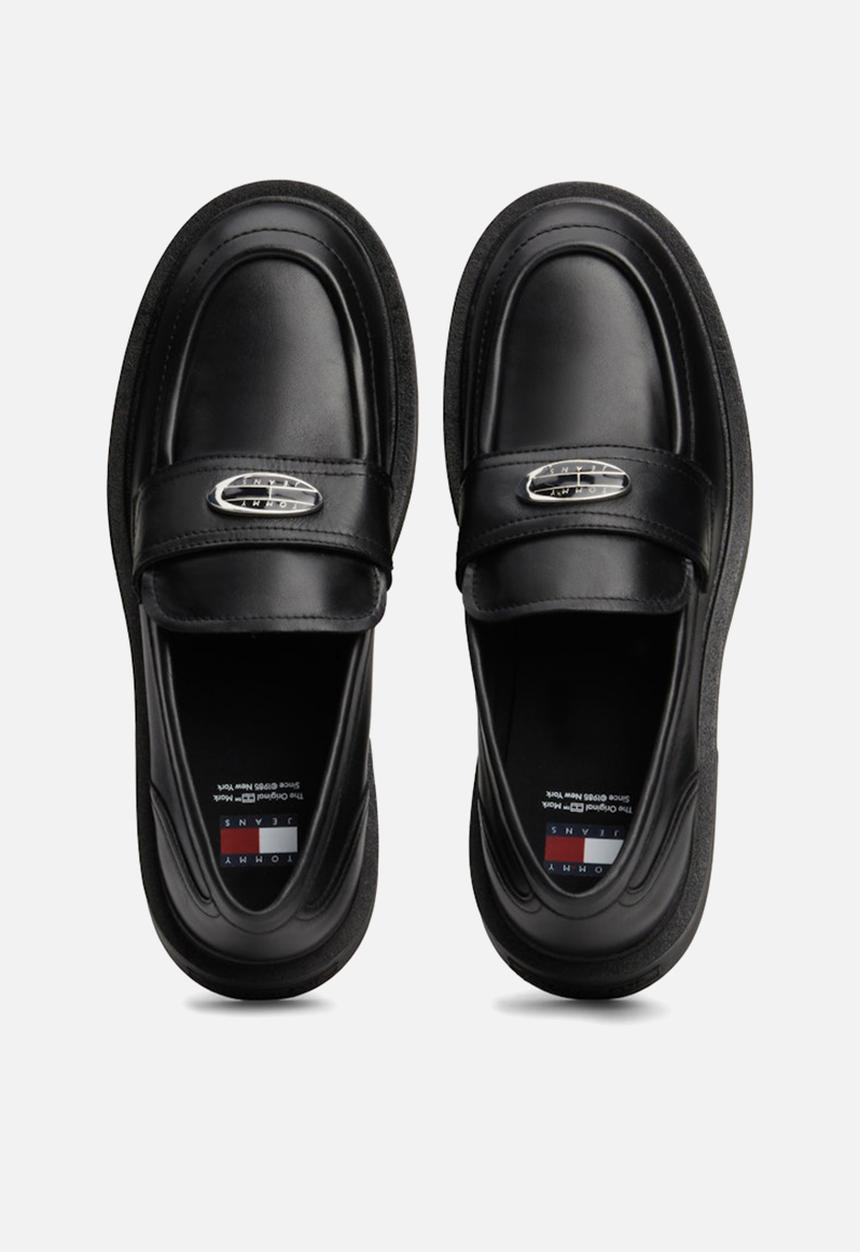 Tommy Hilfiger - Flat leather loafer - black