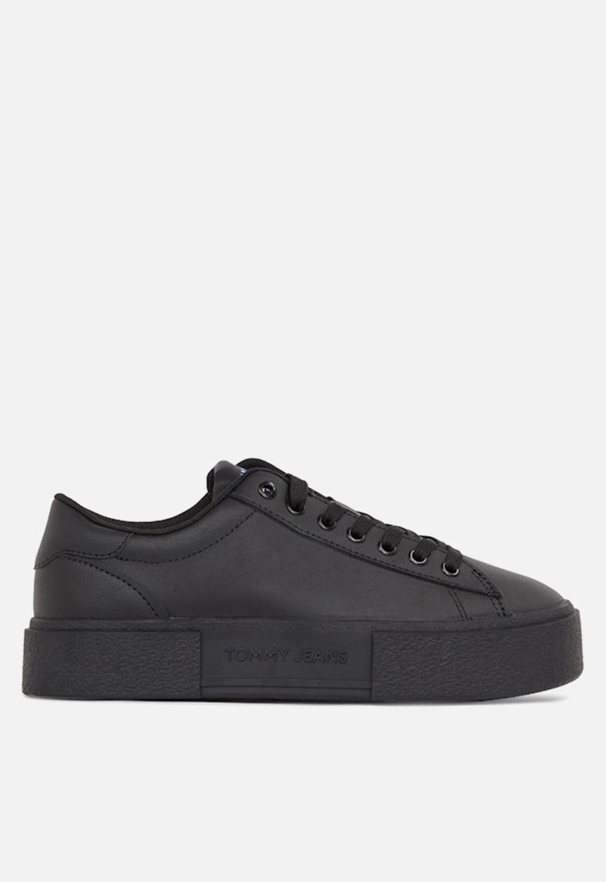 Tommy Hilfiger - Foxing flatfrom leaher sneaker - triple black
