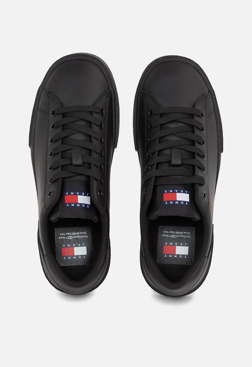 Tommy Hilfiger - Foxing flatfrom leaher sneaker - triple black