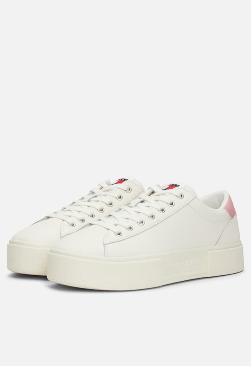 Tommy Hilfiger - Foxing flatform leather sneaker - ivory