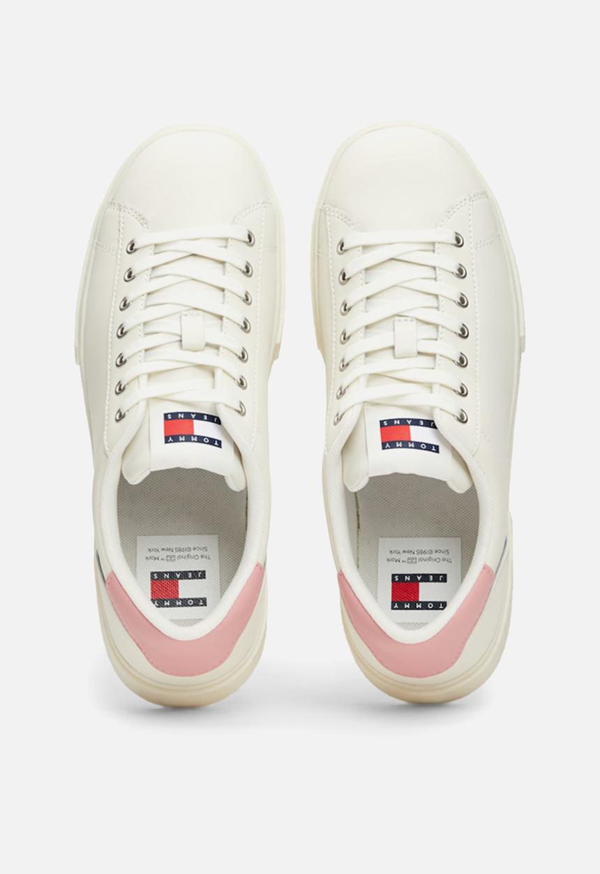 Tommy Hilfiger - Foxing flatform leather sneaker - ivory