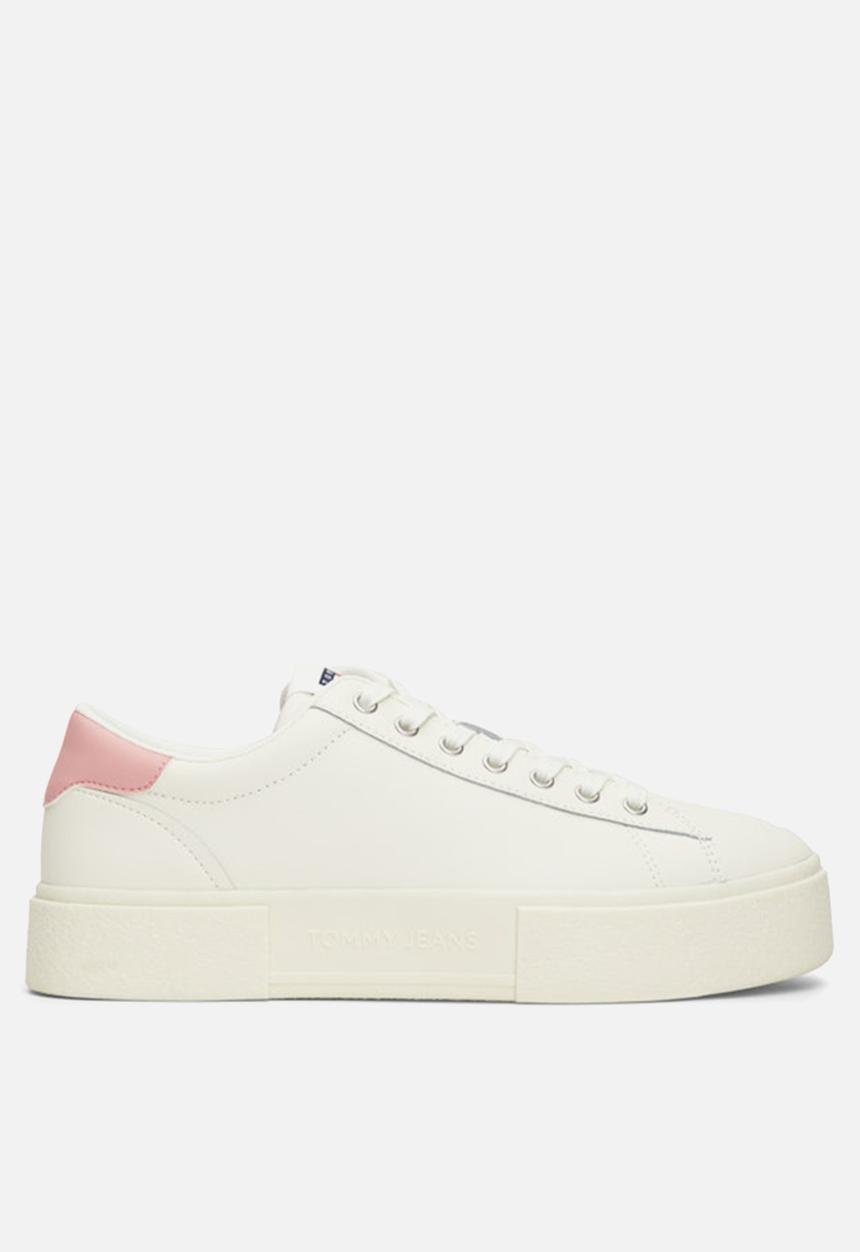 Tommy Hilfiger - Foxing flatform leather sneaker - ivory
