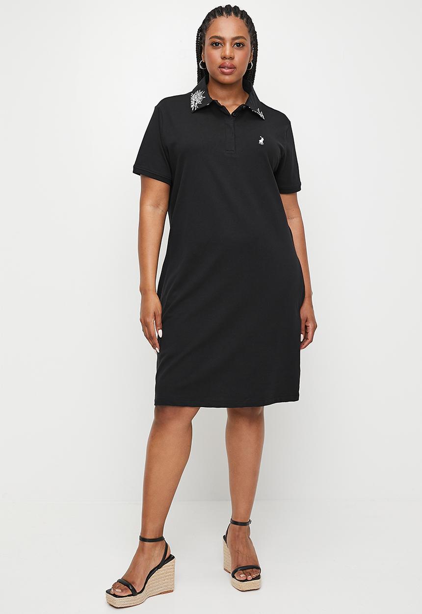 POLO - Plus Wmn Leigh Short Sleeve Golfer Dress - Black
