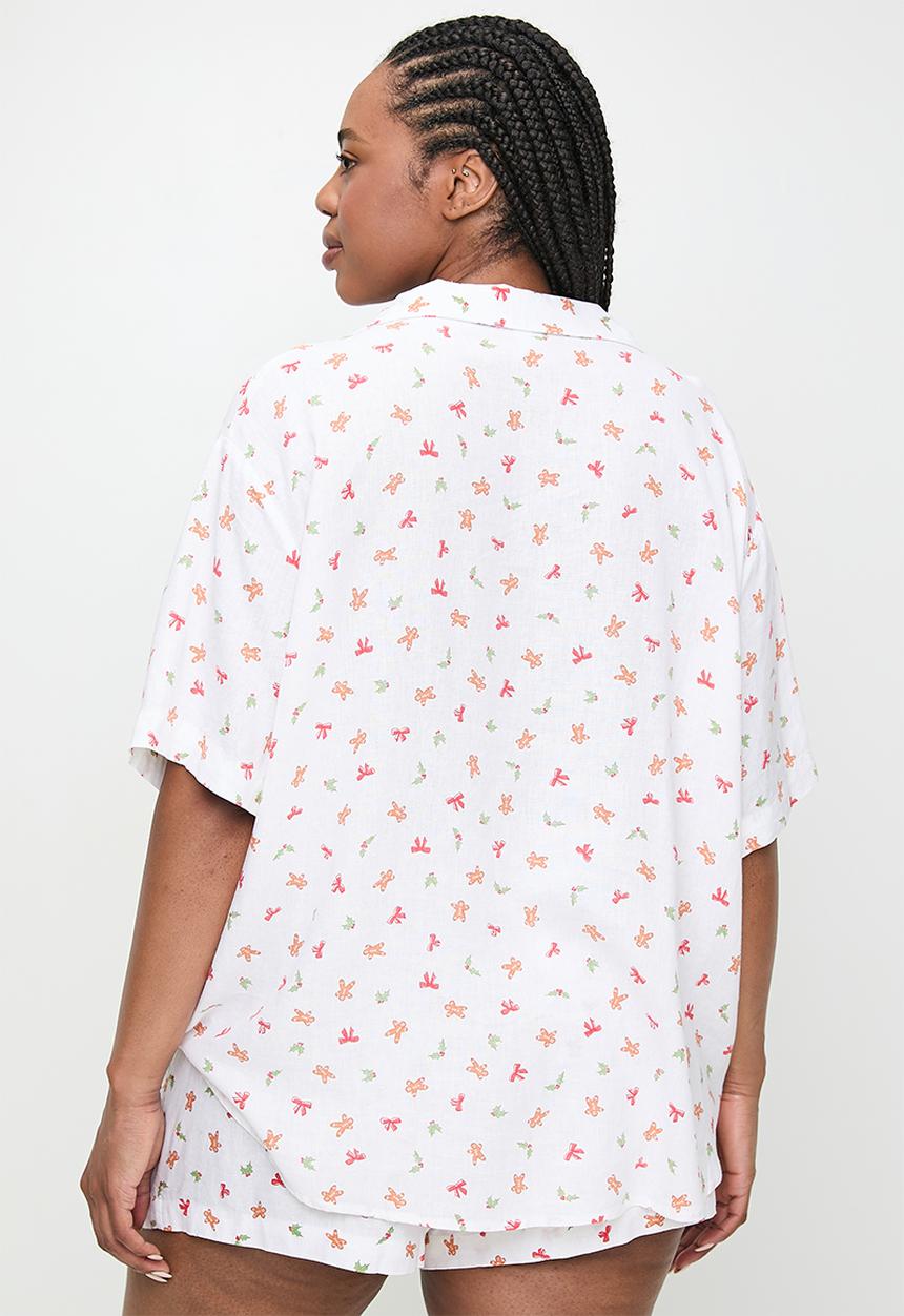 Cotton On - Plus Body Woven Sleep Set - Gingerbread/ Bows