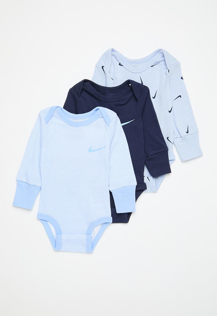 Nike - Nkn baby essentials 3 pack long sleeve bs - cobalt bliss heather