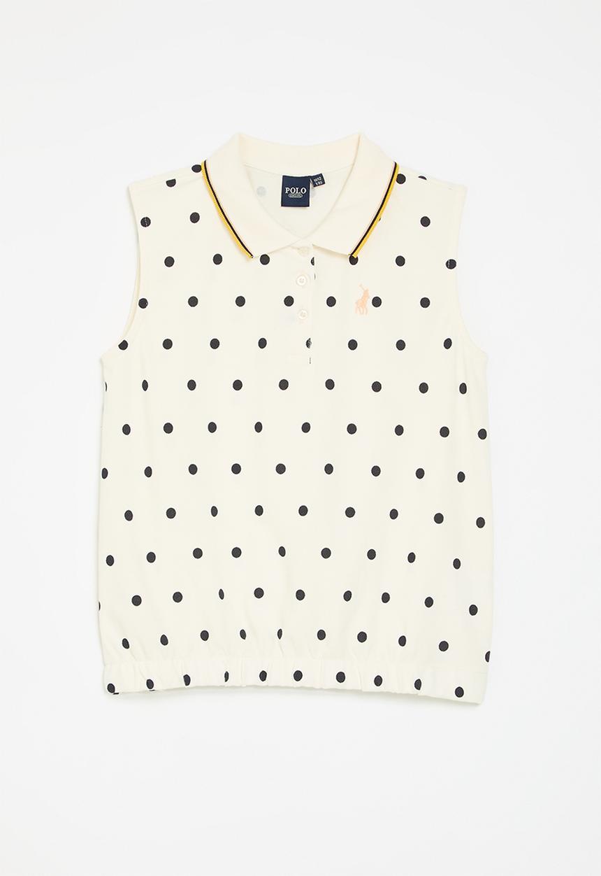 POLO - Girls ellie polka dot sl golfer - off white