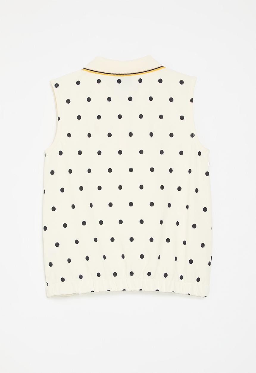 POLO - Girls ellie polka dot sl golfer - off white