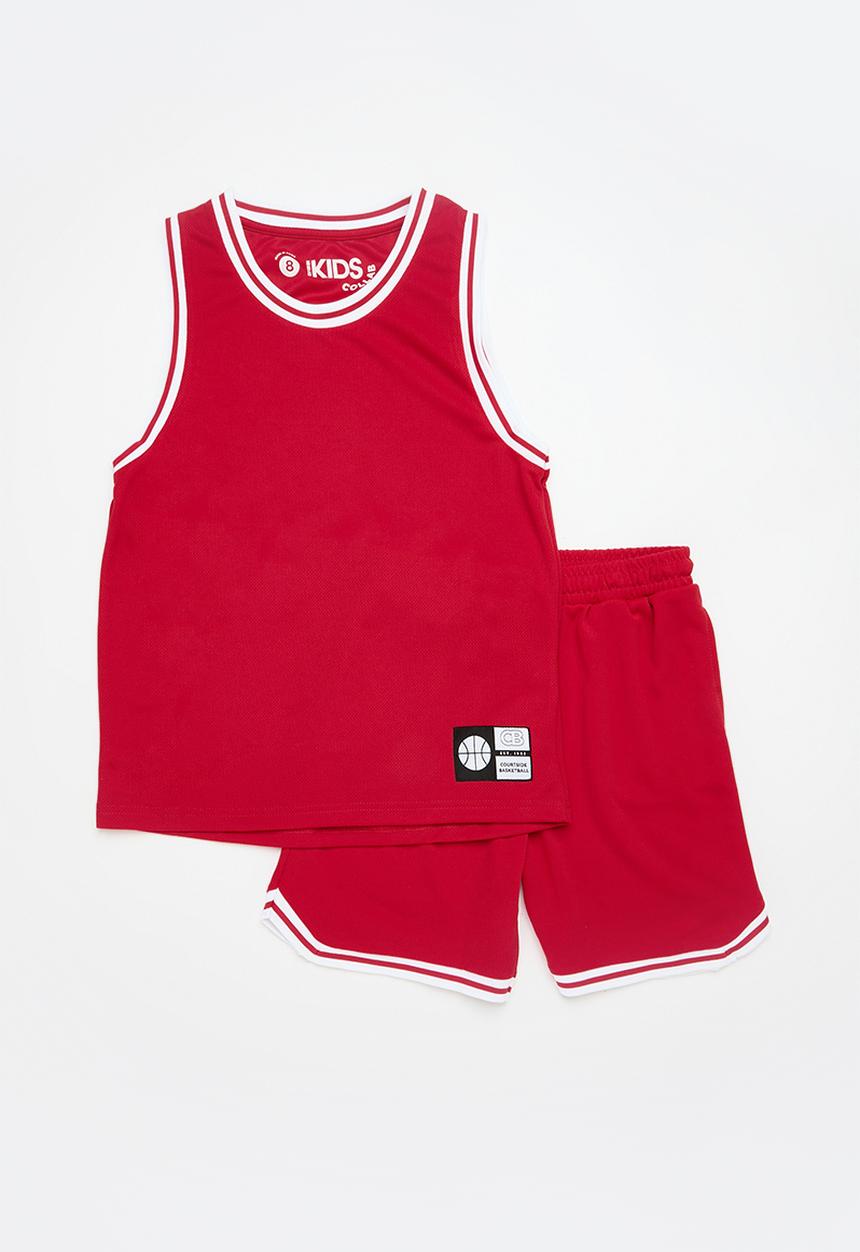 Cotton On - Braxton basketball tank & short - varsity red