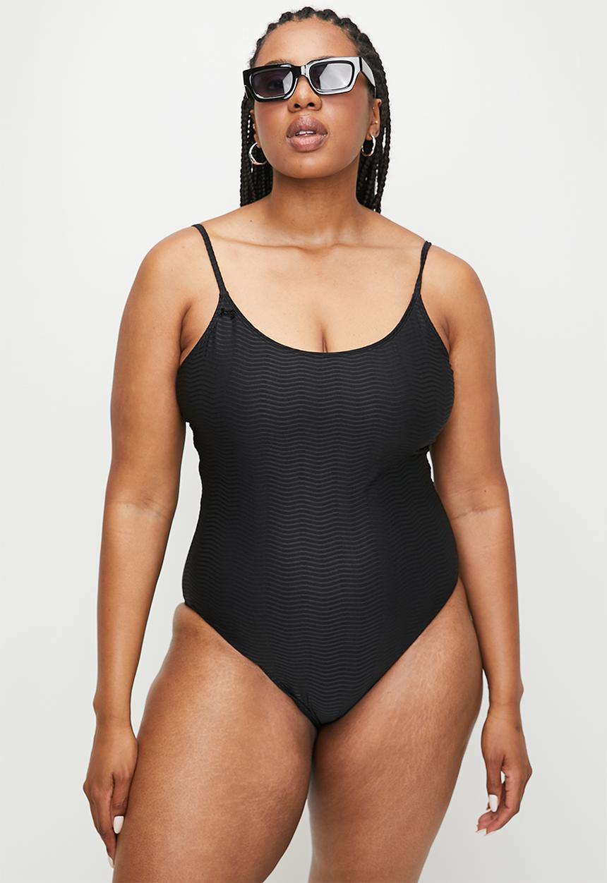 Lizzy - Plus Piper full swimsuit - black jade