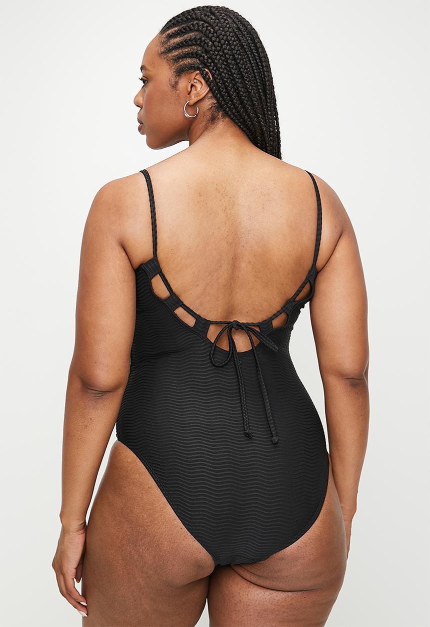 Lizzy - Plus Piper full swimsuit - black jade
