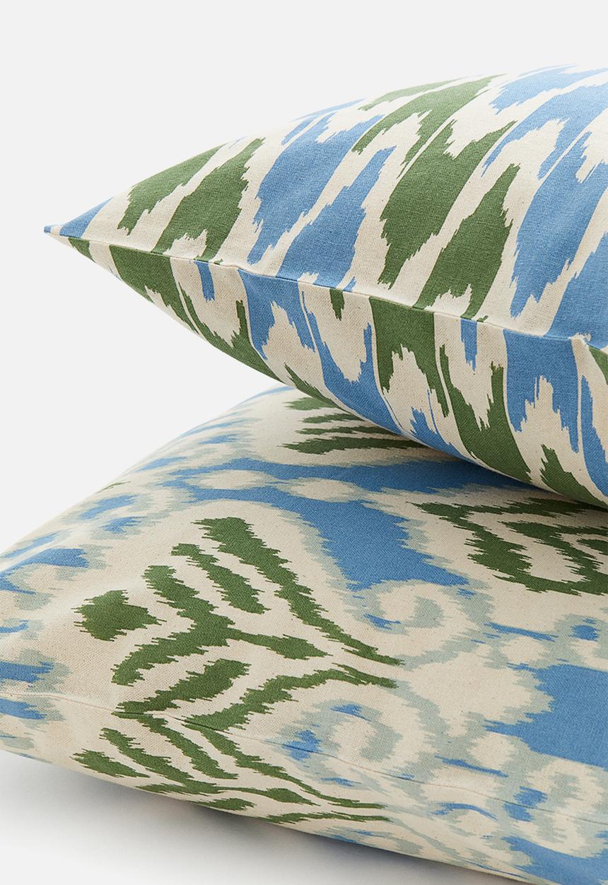 H&M - 2-Pack cotton cushion covers - light blue patterned