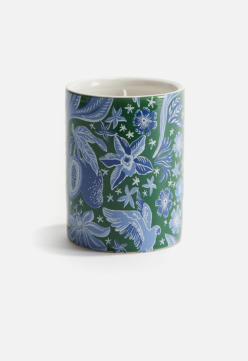 H&M - Scented candle in a ceramic holder - dark blue/darjeeling cotton