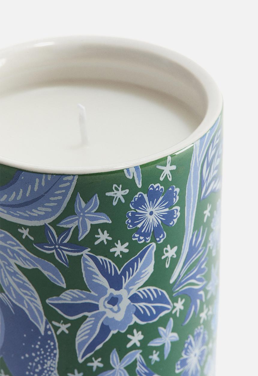H&M - Scented candle in a ceramic holder - dark blue/darjeeling cotton