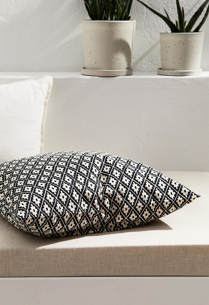 H&M - Outdoor cushion cover - light beige patterned 