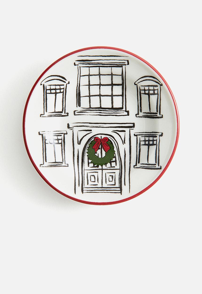 H&M - Printed porcelain mini plate - white