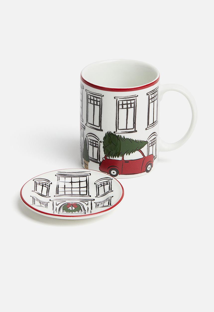 H&M - Printed porcelain mini plate - white