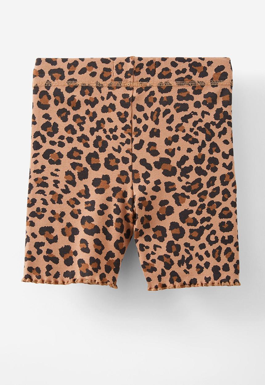 Cotton On - Hailey bike short - taupy brown/leopard