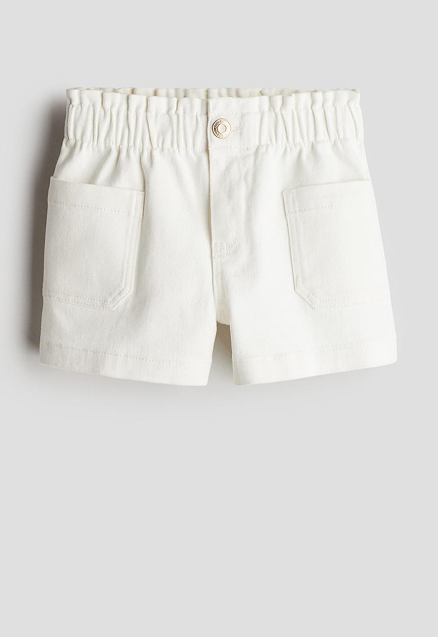 H&M - Loose fit denim shorts - white