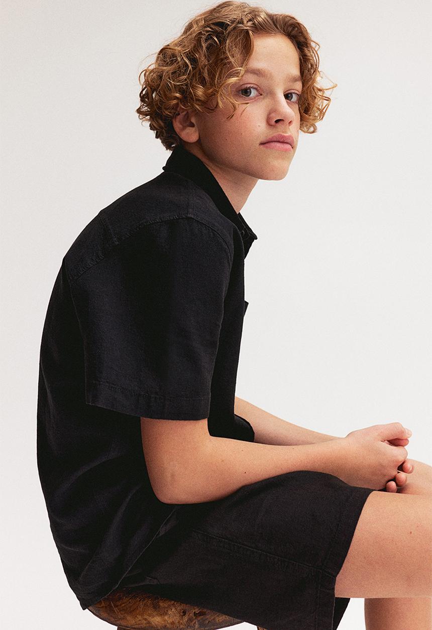H&M - Linen-blend shorts - black