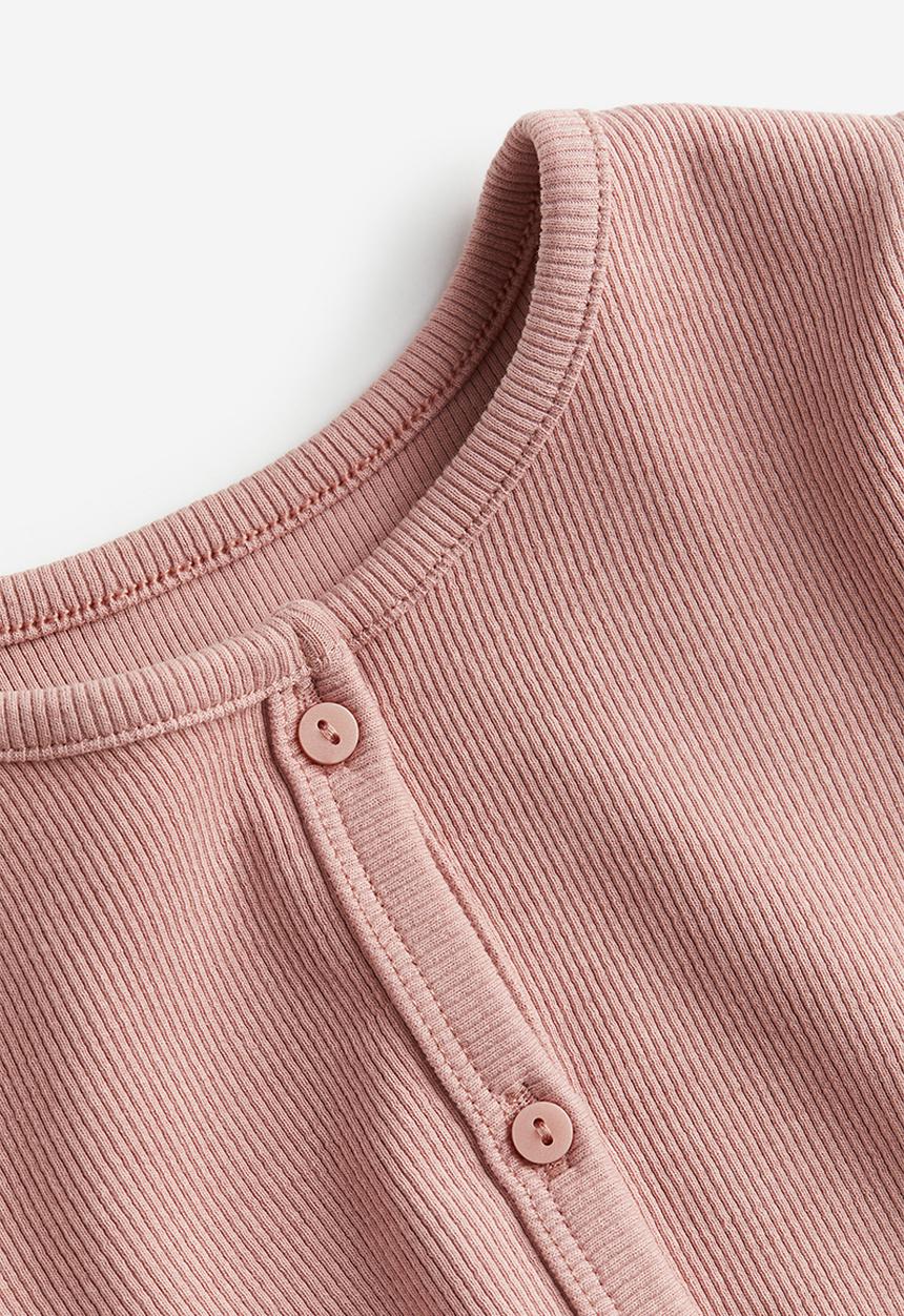 H&M - Ribbed jersey cardigan - light pink