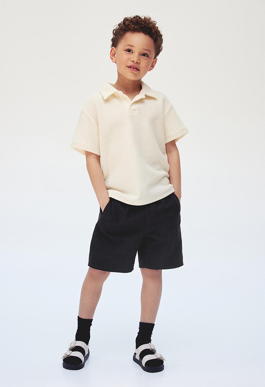 H&M - Keith Haring X H&M:  Linen-blend pull-on shorts - charcoal