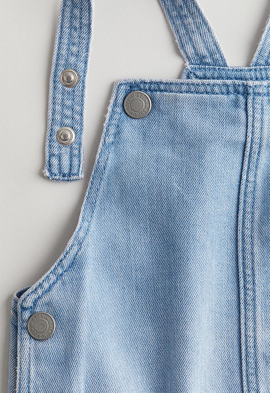 H&M - Denim dungaree shorts - light denim blue