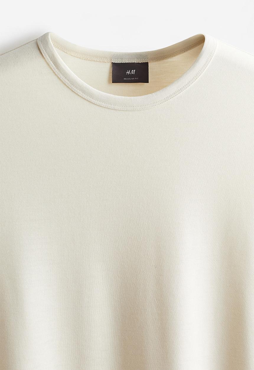H&M - Regular fit lyocell-blend top - cream 