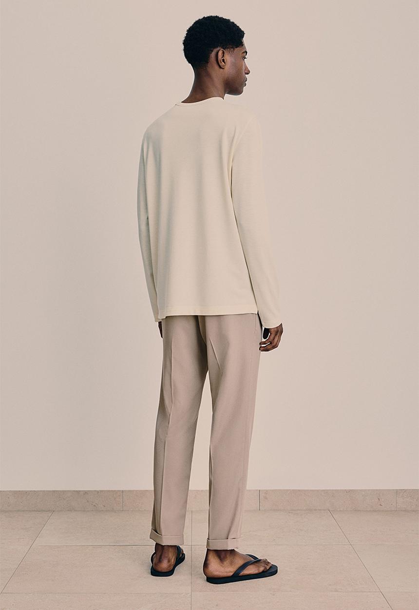 H&M - Regular fit lyocell-blend top - cream 