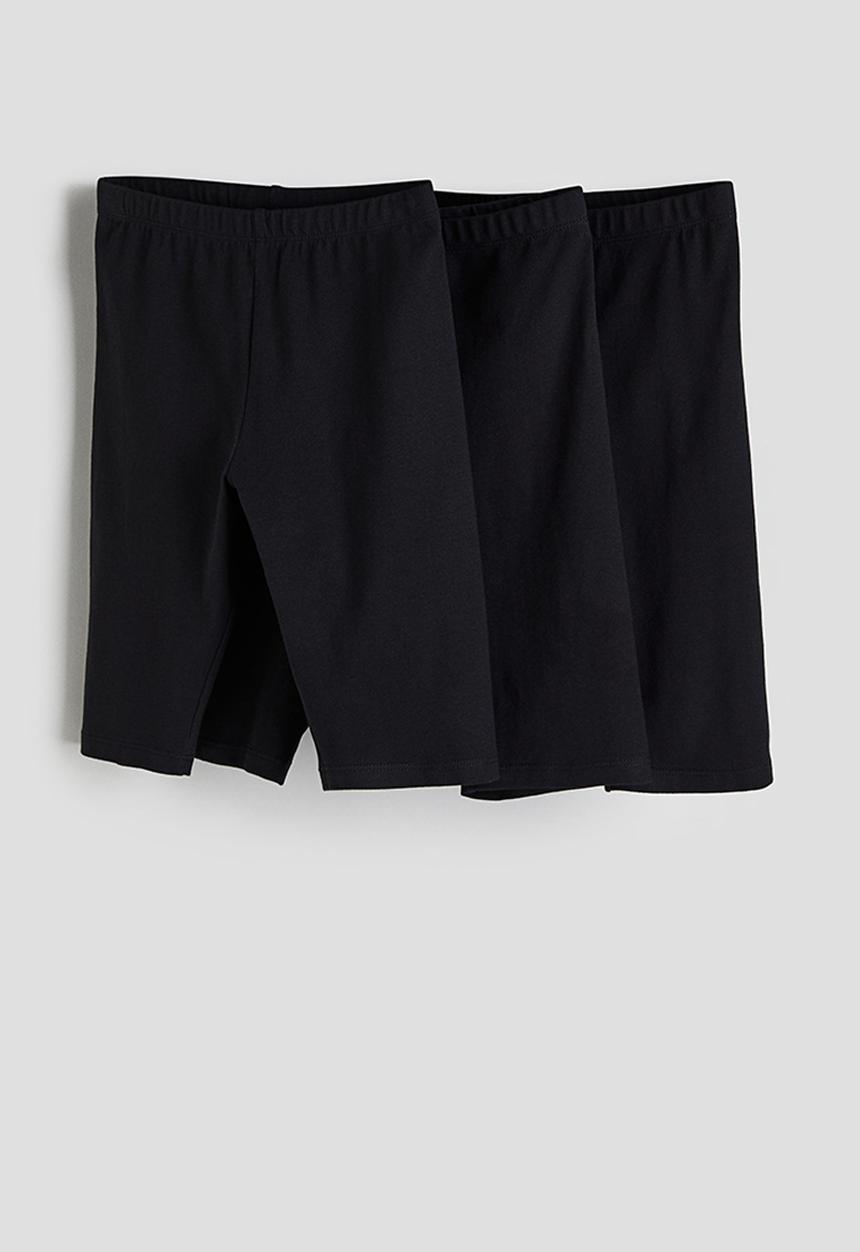 H&M - 3-Pack jersey cycling shorts - black