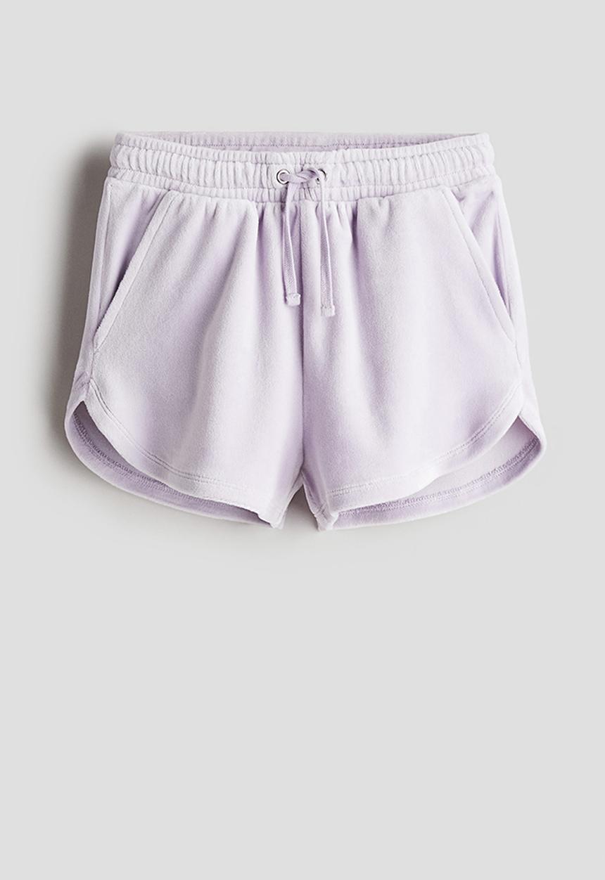 H&M - Velour pull-on shorts - purple