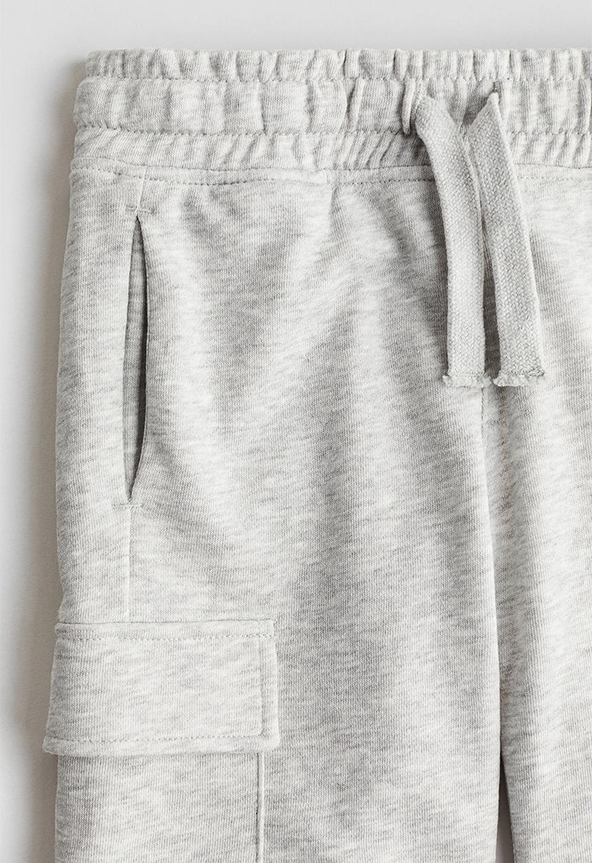 H&M - Cargo sweatshirt shorts - light grey marl