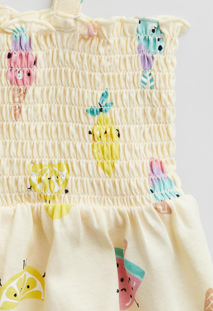 H&M - Cotton jersey romper suit - light yellow ice cream 