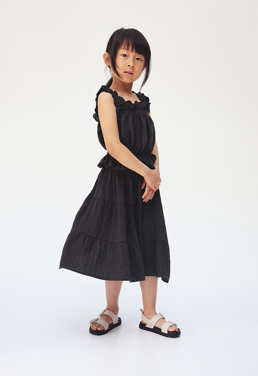 H&M - Seersucker top - Charcoal