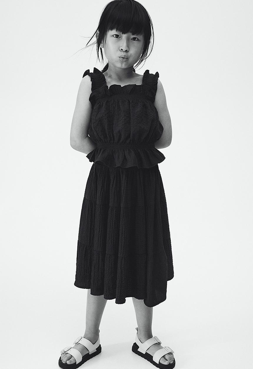 H&M - Seersucker top - Charcoal