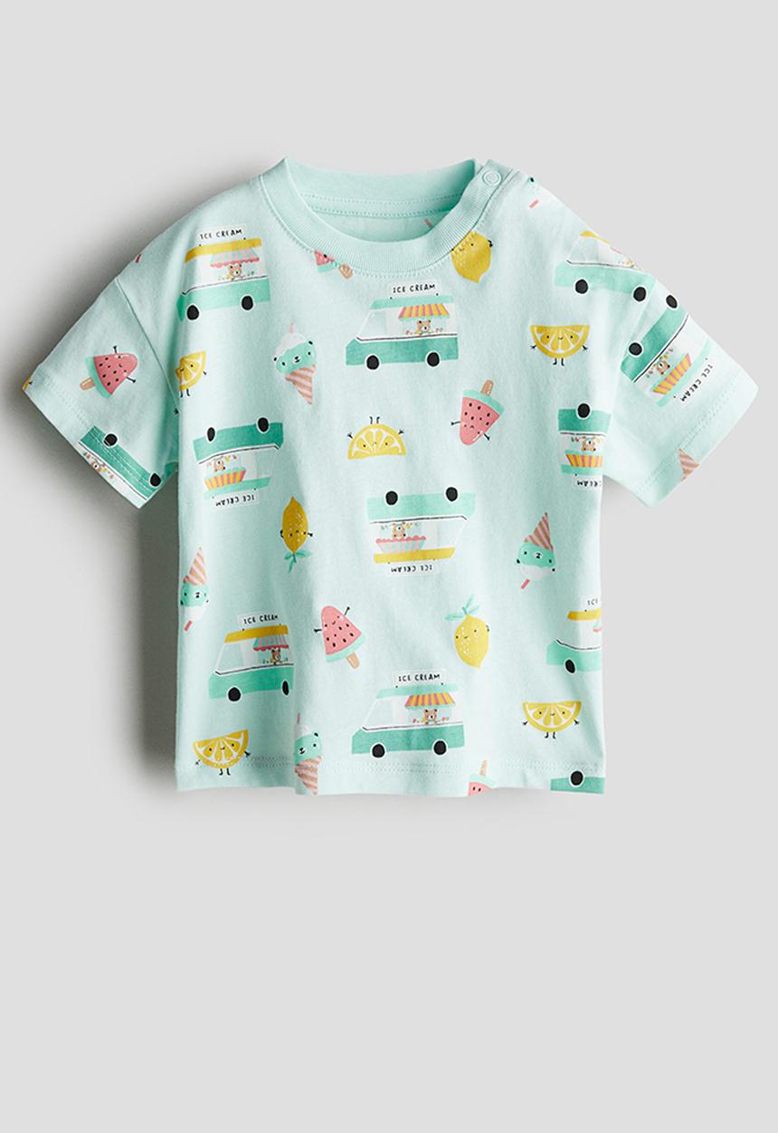 H&M - Cotton jersey T-shirt - mint green ice cream