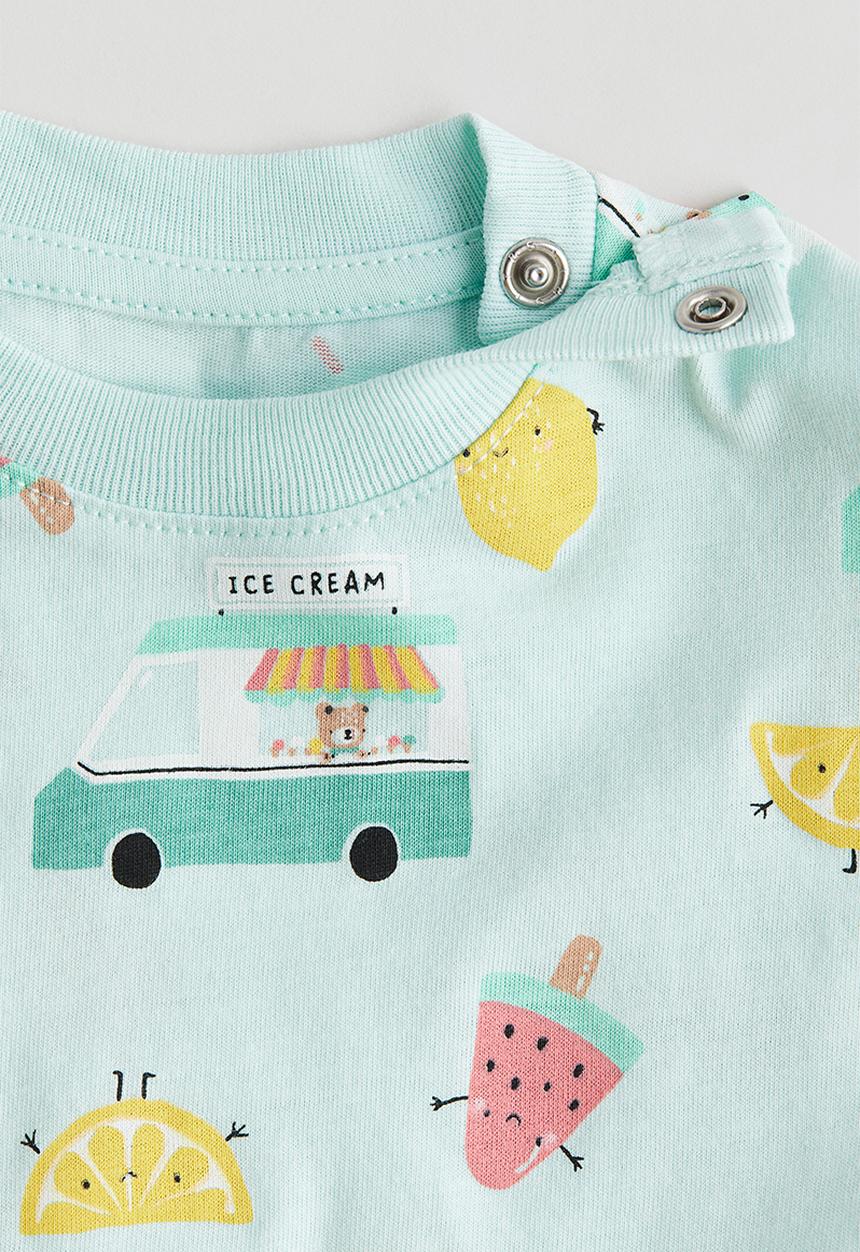 H&M - Cotton jersey T-shirt - mint green ice cream
