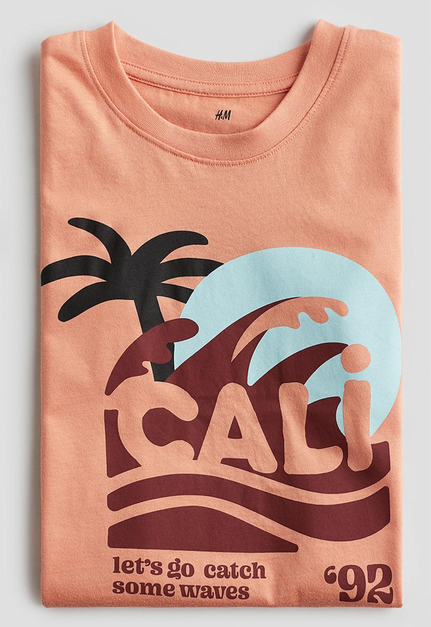 H&M - Printed vest top - light orange cali