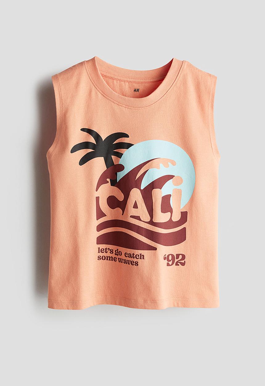 H&M - Printed vest top - light orange cali