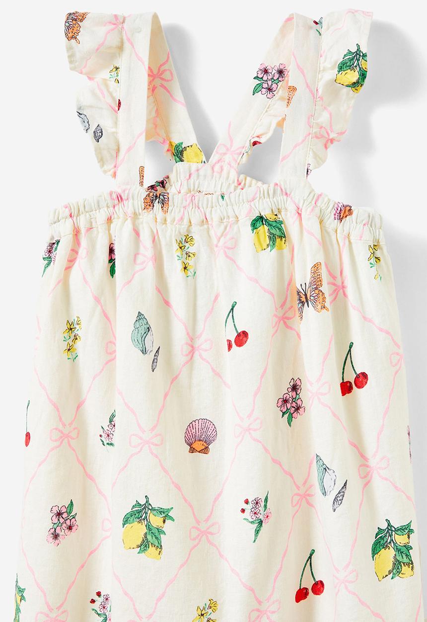 Cotton On - Havana flutter sleeve dress - vanilla/summer garden