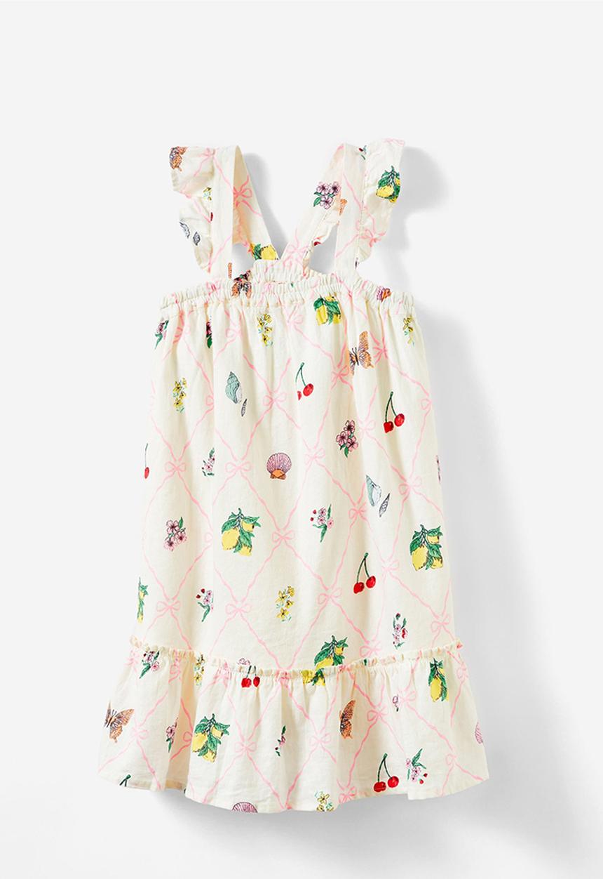 Cotton On - Havana flutter sleeve dress - vanilla/summer garden