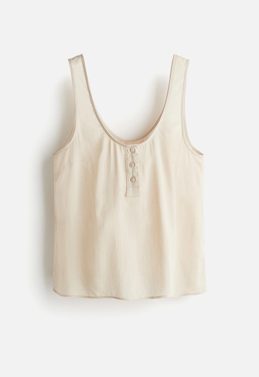 H&M - Button-top vest top - beige