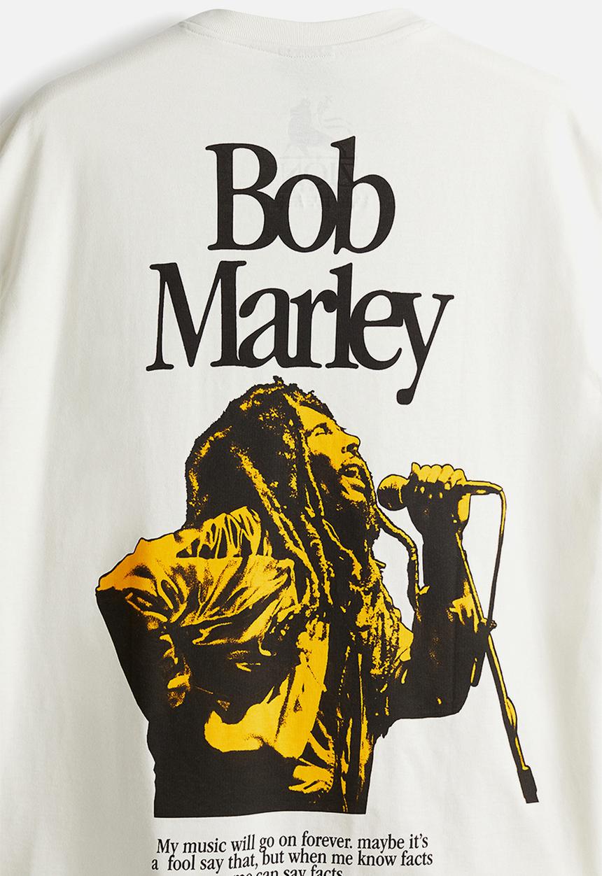 H&M - Relaxed fit t-shirt - white bob marley