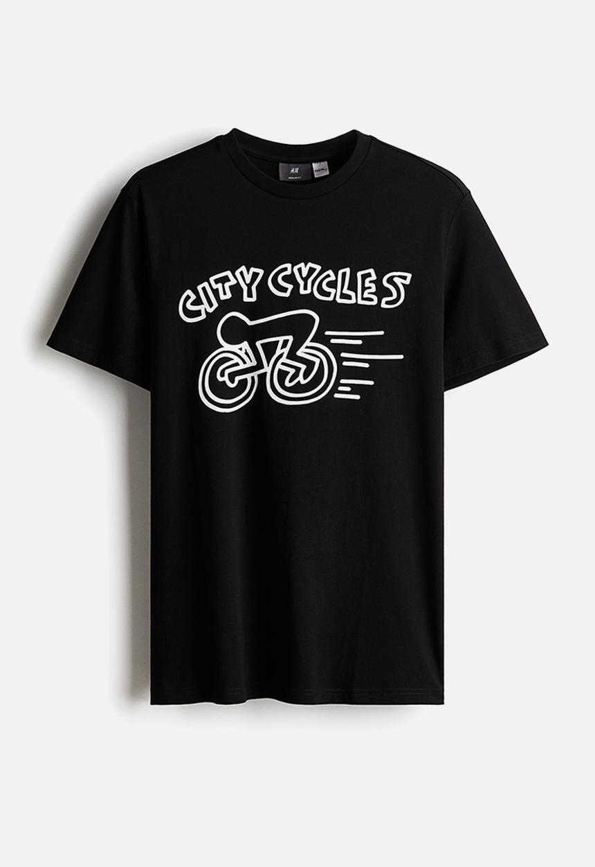 H&M - Regular fit t-shirt - black/Keith Haring