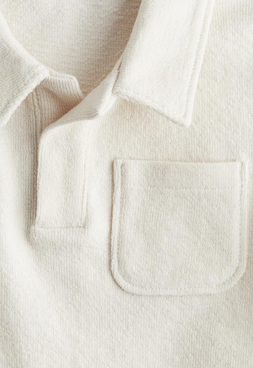 H&M - Cotton terry polo shirt - light beige