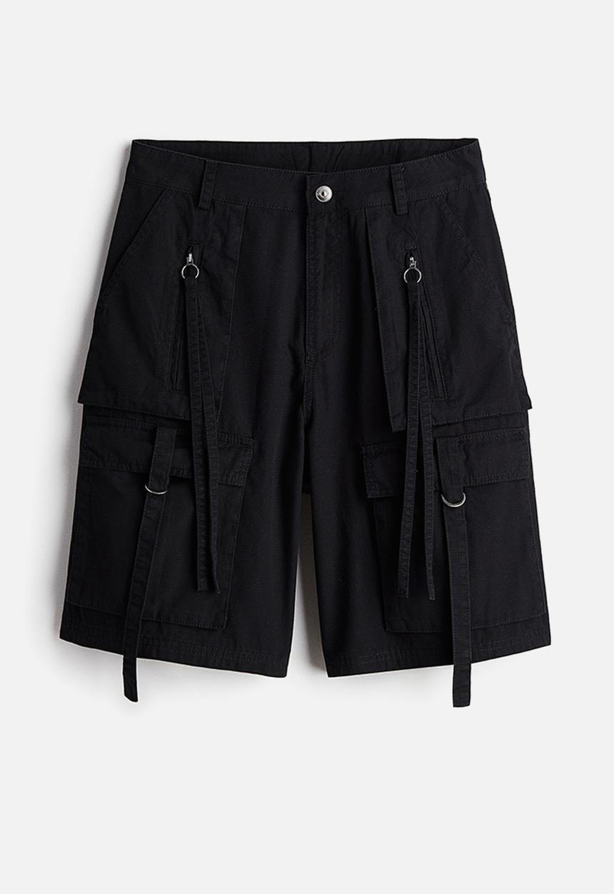 H&M - Cotton cargo shorts - black