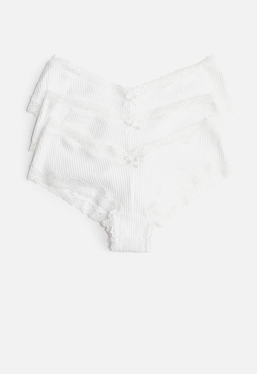 H&M - 3-pack cotton hipster briefs - white